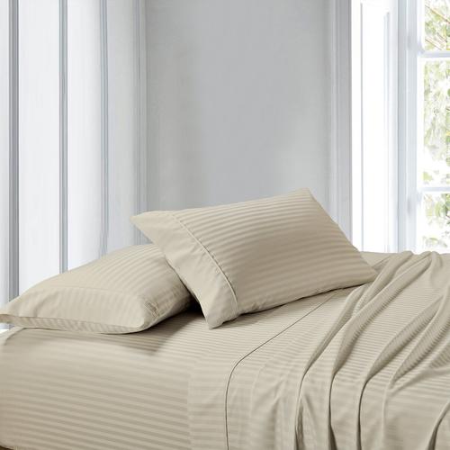 Comfy Bedding Collection Organic Cotton 1000 TC Taupe Striped Select Item